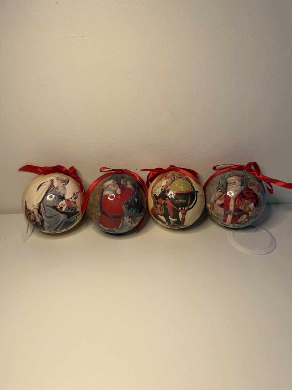Vintage 1922 Norman Rockwell 2001 Remakes Santa Ball Christmas Ornament 2 NWT